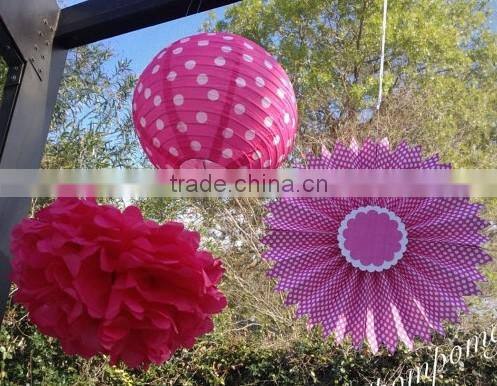 YiWu Tissue Paper Fans paper rosettes paper fans Honeycomb Tissue Paper Fans - 16 inch