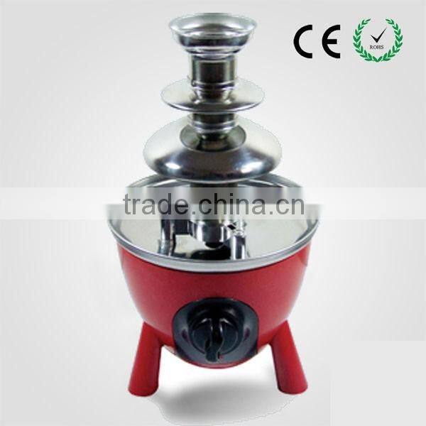 family use 3 tiers wholesale Mini chocolate fountain, china chocolate fountain stand