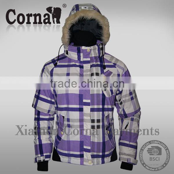 Fashion warm winter fox fur parka coat