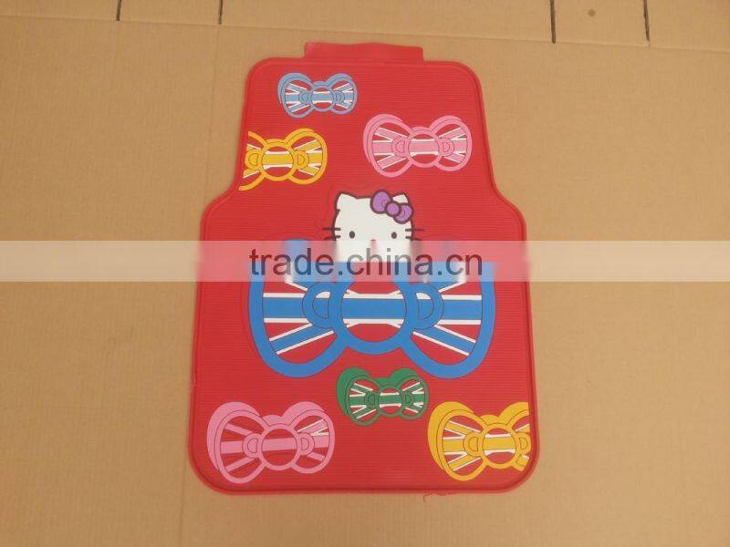 hot sale cartoon kitty cat pattern car floor mat