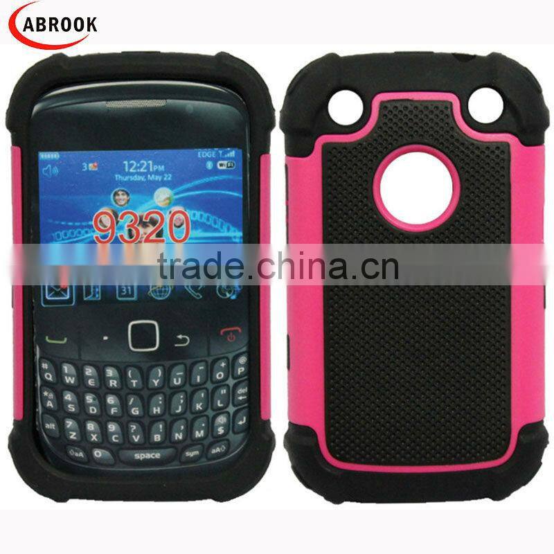 Hot selling robot style mesh texture holster combo cell phone case for Blackberry 9320