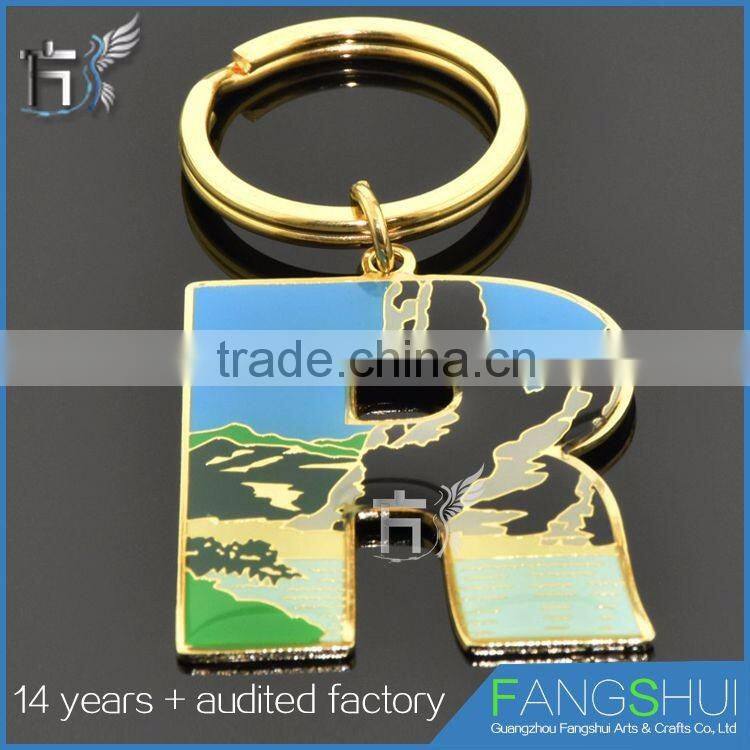 Top quality metal diamond alphabet letters keychain hot sell