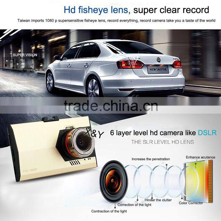 3inch motion detection and stop guard fisheye lens car dvr XY-T360