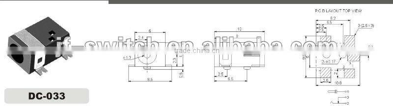 laptop dc power jack for SMT(dc-033),mini dc jack connector socket,female dc jack