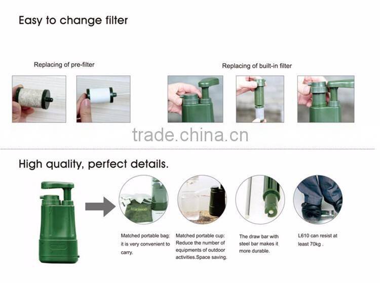 Good Quality Outdoor Plastic Bottle With Filter Camping Outdoor Portable Water Filter