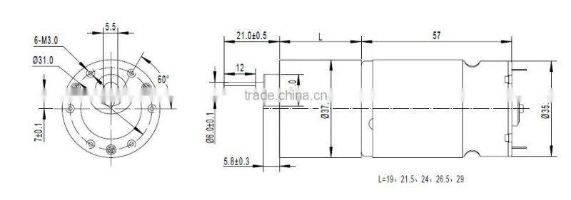GM37-555PM of dc gear motor