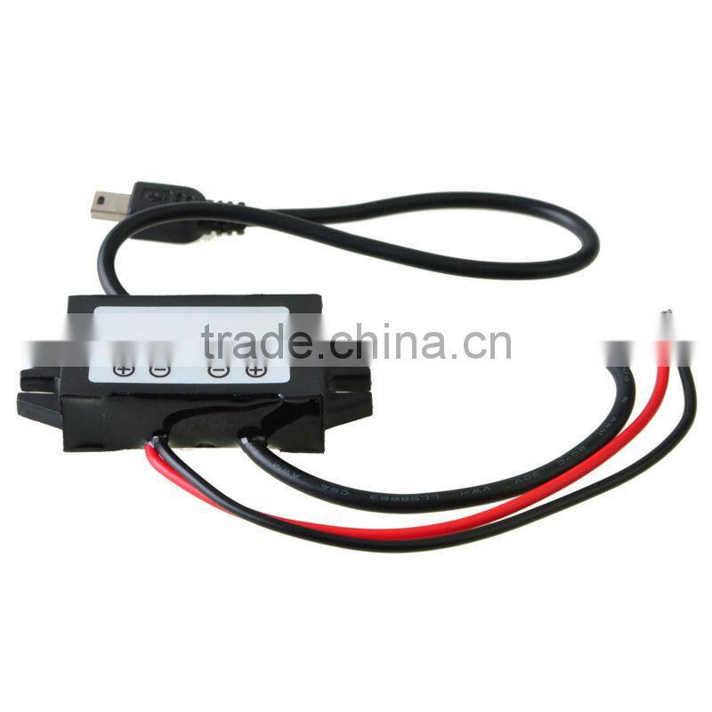 Waterproof DC Converter 12V to 5V 3A 15W Power Supply with mini usb connector