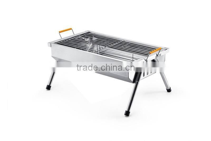 Stainless steel charcoal barbecue grill & Camping convenient barbecue grill