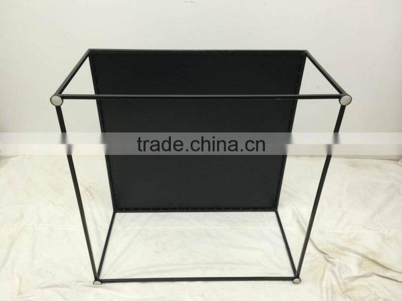 Cheap modern carrara white marble top black steel coffee table