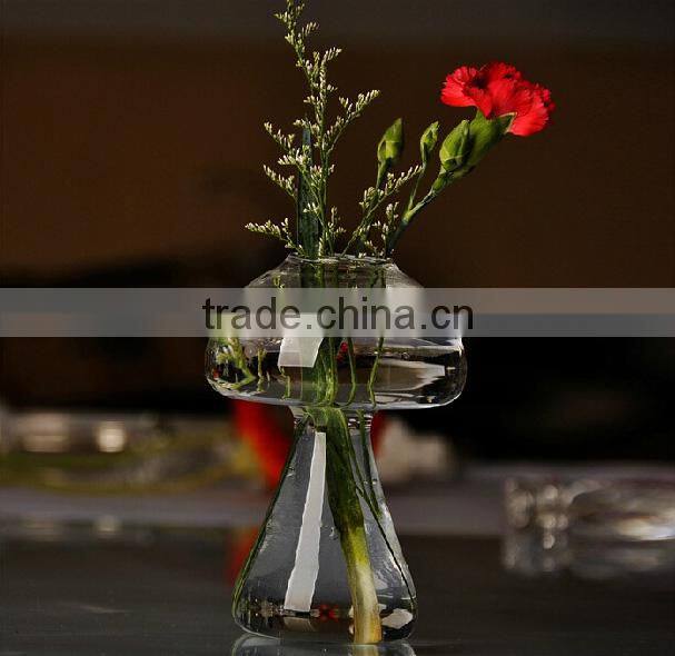 Creative mushrooms clear glass hydroponic container handblown glass terrarium