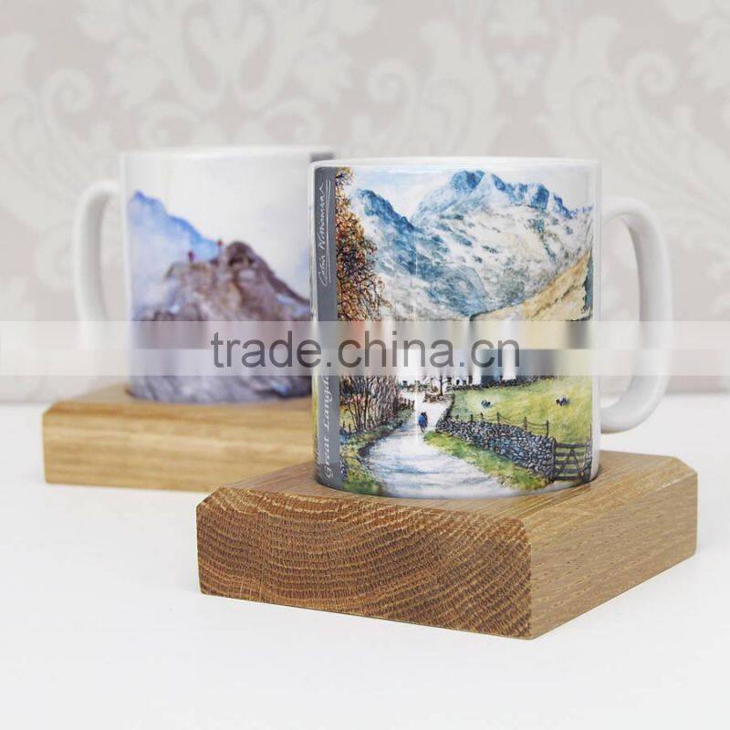 High Quality Wooden Coaster with Groove Wooden Trivet Original Oak Coaster Customerize Wooden Tea Cup Mat