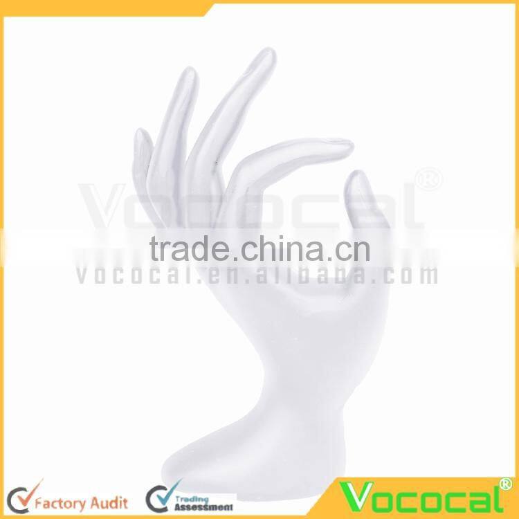 OK Hand Gestured Frosted Resin Ring Display Stand Jewelry Display Props White