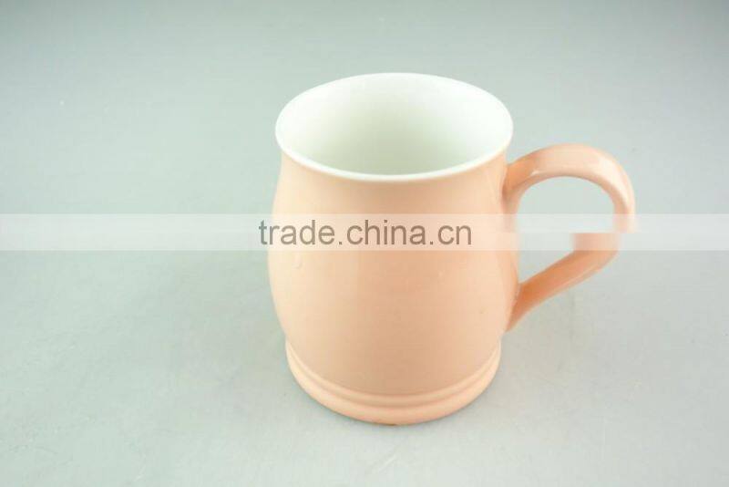Good quality 480ml cermaic coffee mug, hot sale drum shaped color mug with cheap price