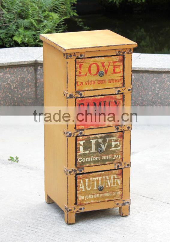 new style of antique yellower wooden bedstand