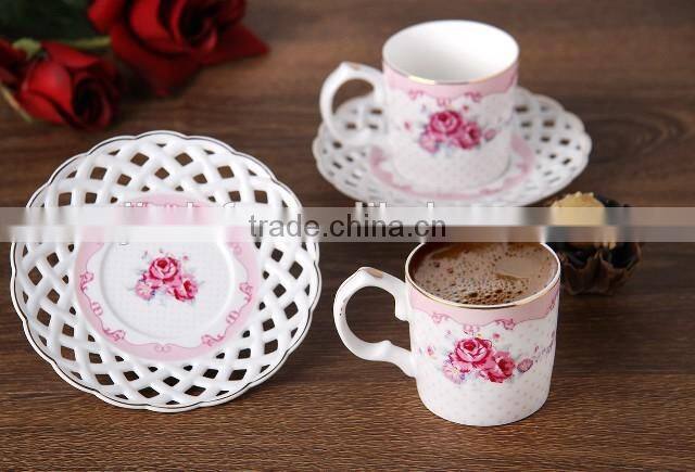 Royal porcelain coffee cup set hot sell new bone coffee cup tea cup with logo