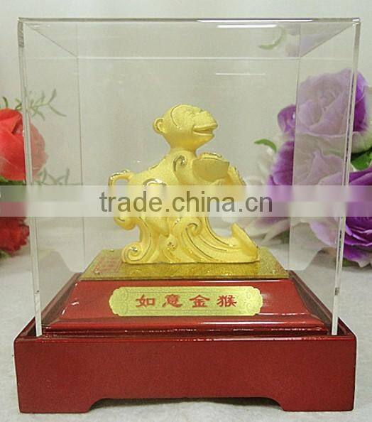 Retail Gold Plated Chinese Zodiac Monkey Character for Souvenir gift