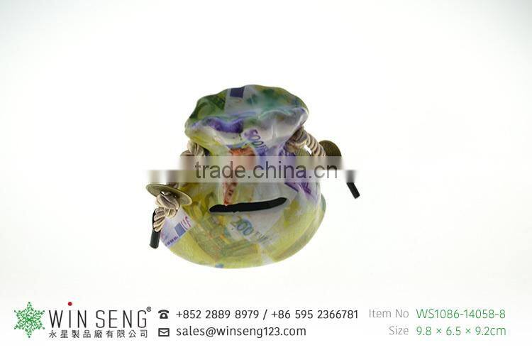 small mini customize ceramic money bag shape coin bank