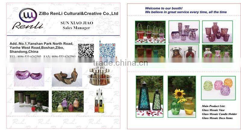 New Design Leopard Print Pattern Oval Shaped Glass Vase