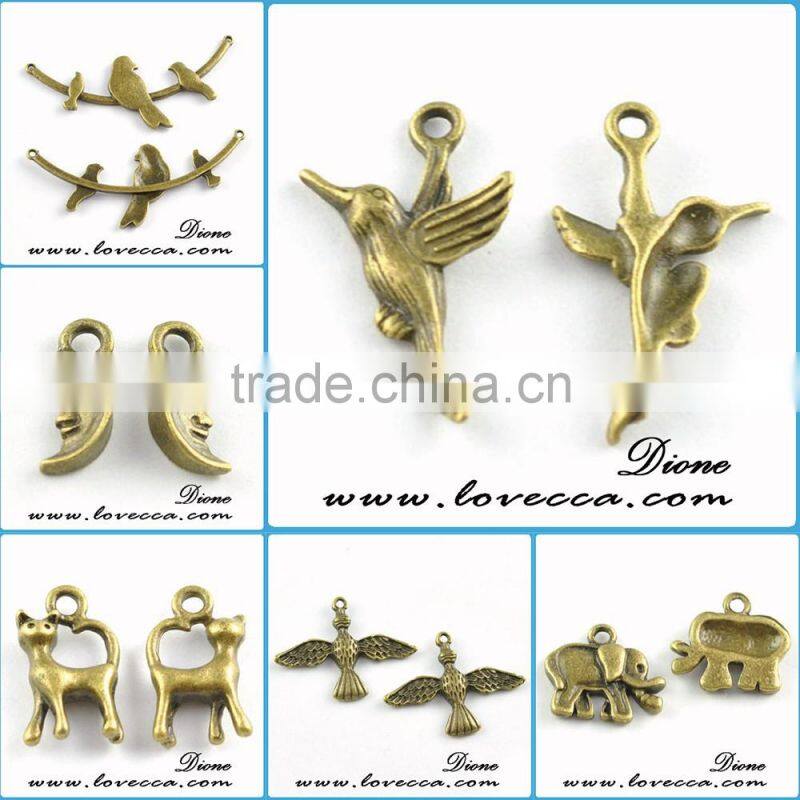 Wholesale eco-friendly antique zinc alloy metal charm