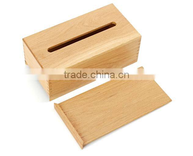 high quality plain wood car tissue box cover