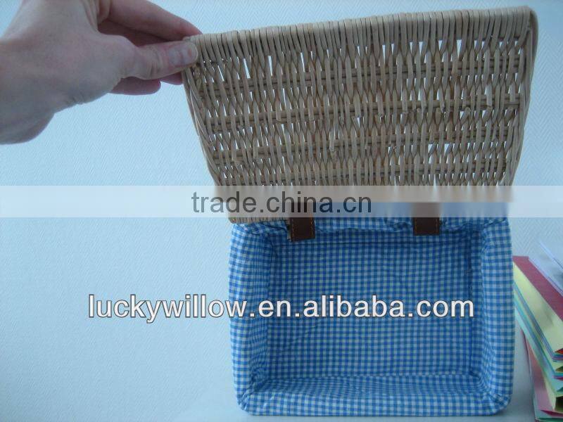 handmade wicker storage baskets with Lid