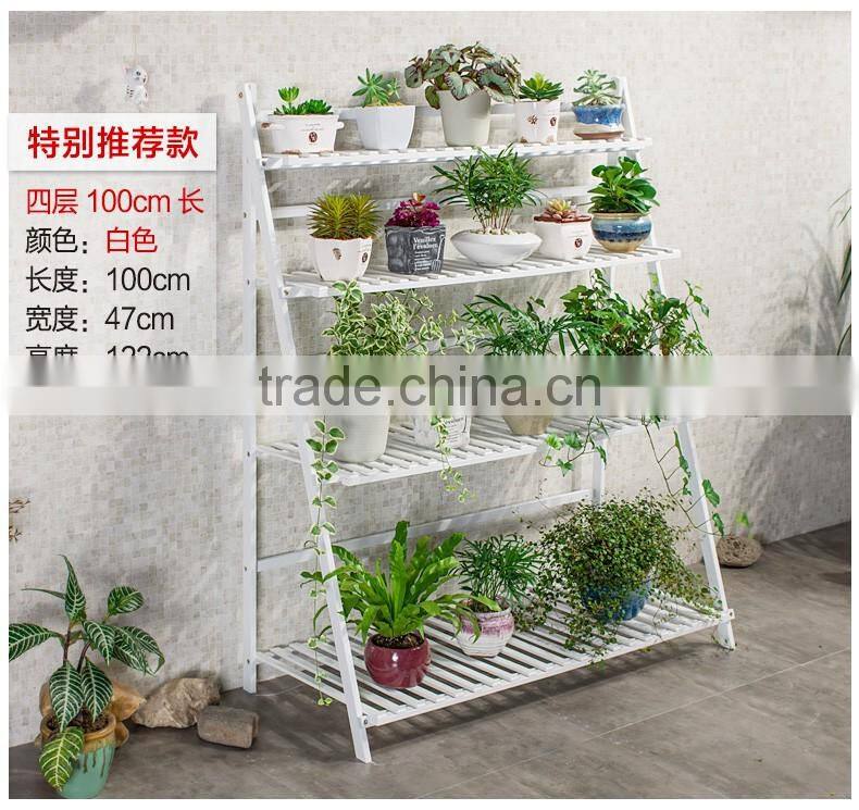 New design high quality solid wood flower shelf