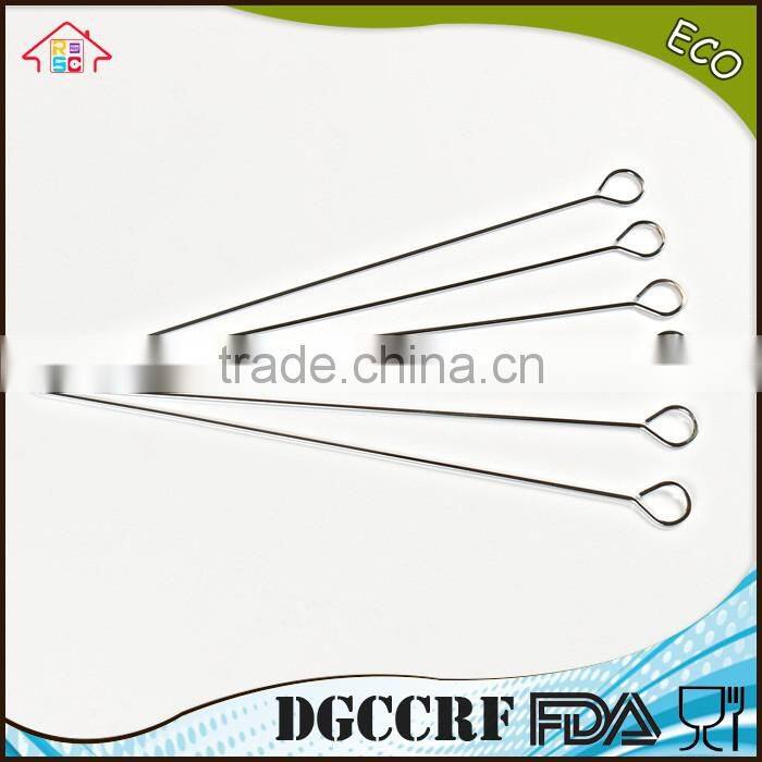 NBRSC Long Flat Metal Chrome Plated BBQ Skewers, Grill / Barbecue Shish Kebab Kabob Skewers