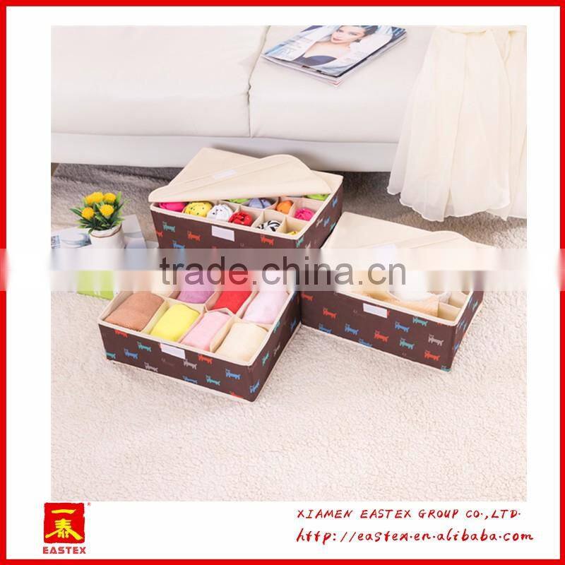 High quality oxford cloth socks/bra/briefs storage Box 3 pcs a set