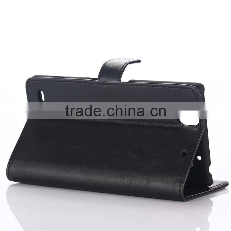 High quality crazy-horse PU card bumper/pocket cell phone case for Sony