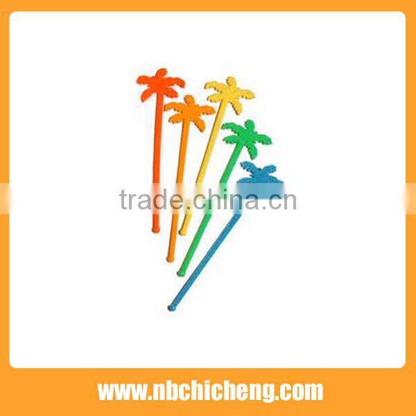 8 pcs Plastic Colorful Swizzle Sticks