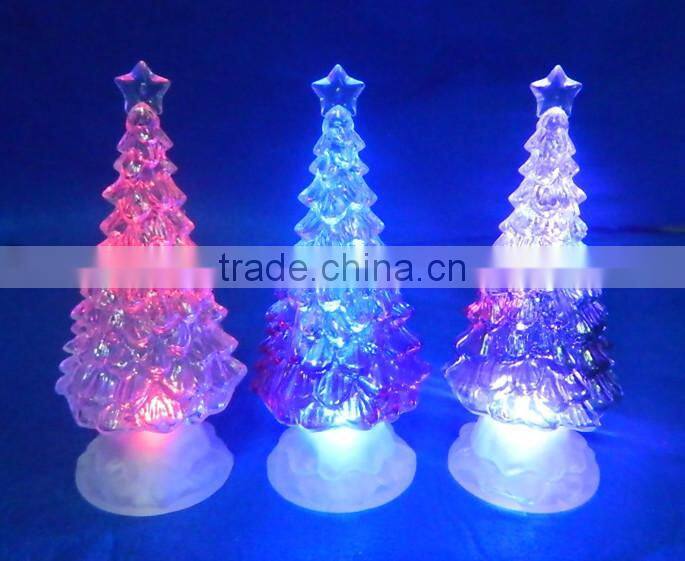 new product color changing acrylic led flat flashing led christmas tree