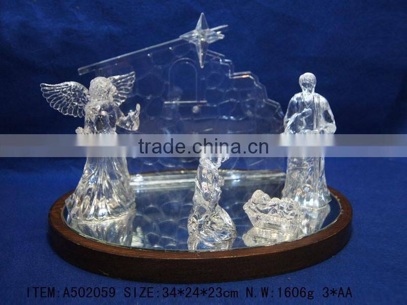 Dongguan LED lighting acrylic christmas nativity scene supplier for 2017