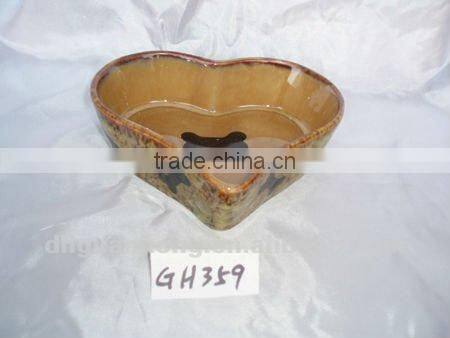 2012 USA hot sale round dolomite Ceramic Pet Feeder with bone printing