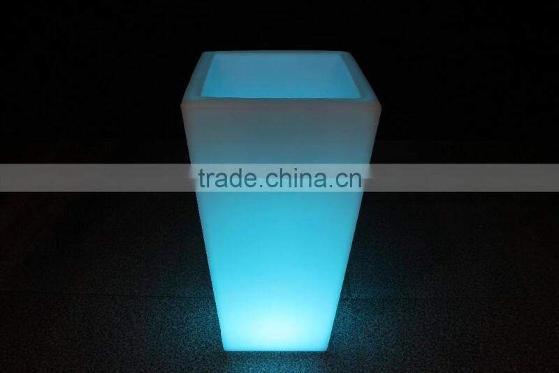 16 colors changing Remote control led light plastic flower pots, led ice bucket