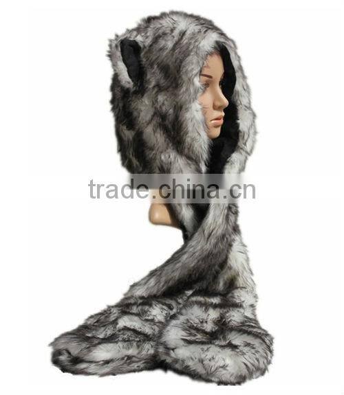 Wolf Shape Animal Hats Plush funny adult animal winter hats