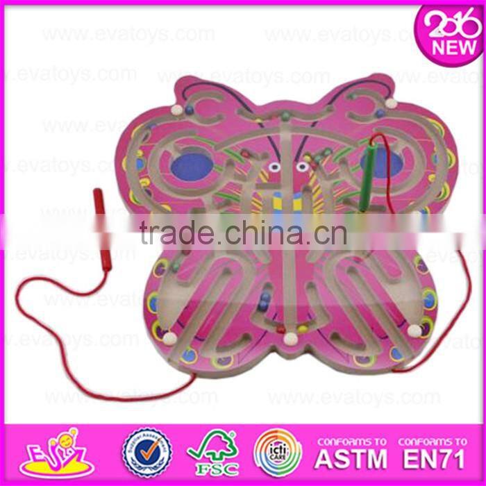2017 New product kids educational toy wooden magnetic maze puzzles W11H017
