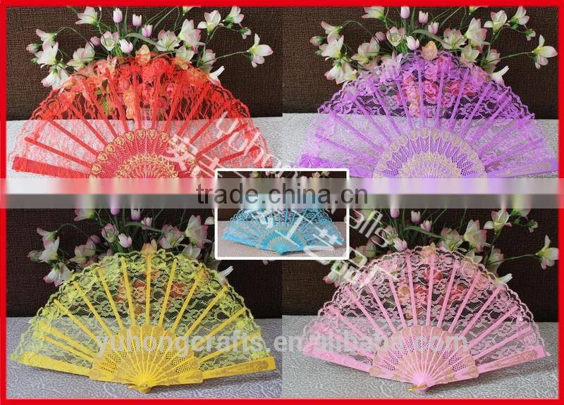 Handmade plastic wedding hand fan