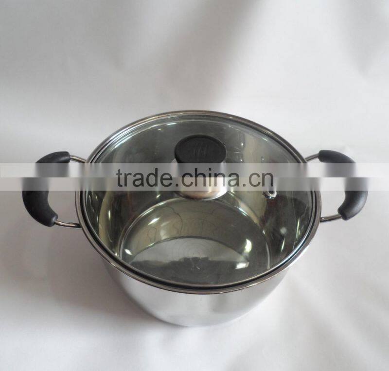 26cm Stainless Steel Soup Pot Kitchen Cooking Pot Stockpot for Gas and Induction Cooker