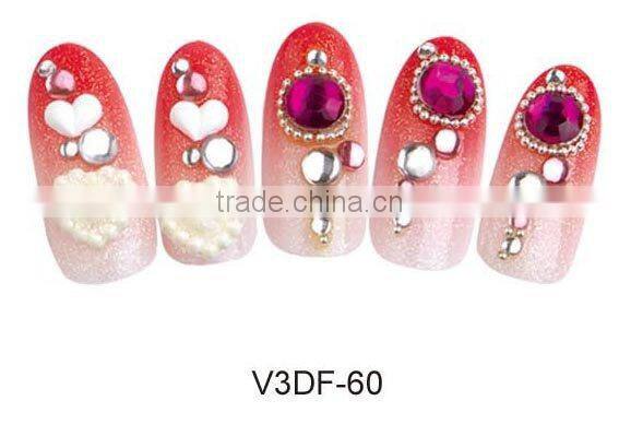 nail art packing (3DF crystal flower nail )