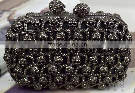 Skull diamond evening Bag bat handle evening bag hand bag