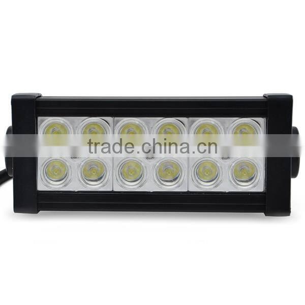 12Pcs X 3W Epistar Bulbs Double Row LED Light Bar Offroad Headlamp LED Bars