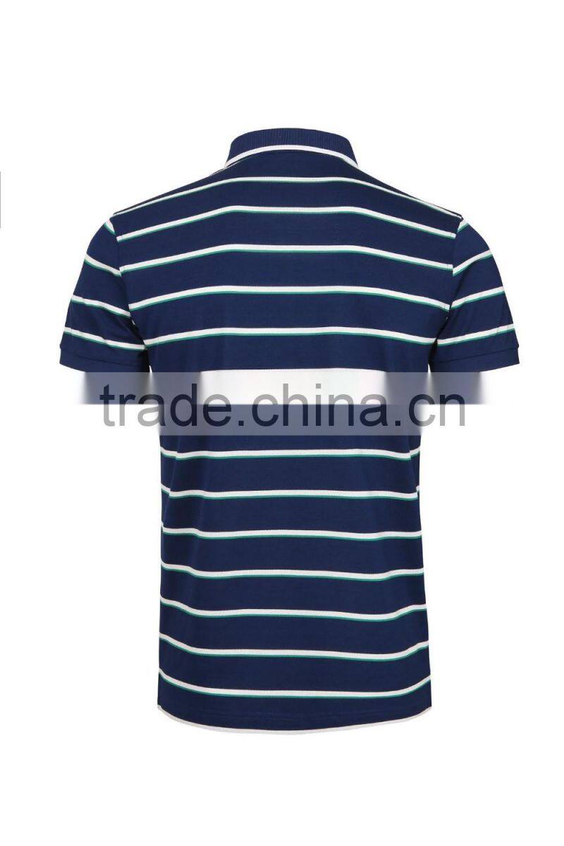 Men 100%cotton vertical striped men's polo shirt