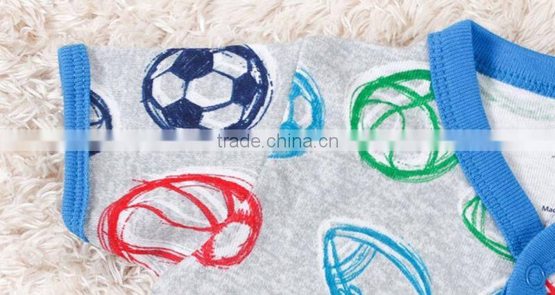 100% cotton football print baby rompers wholesale