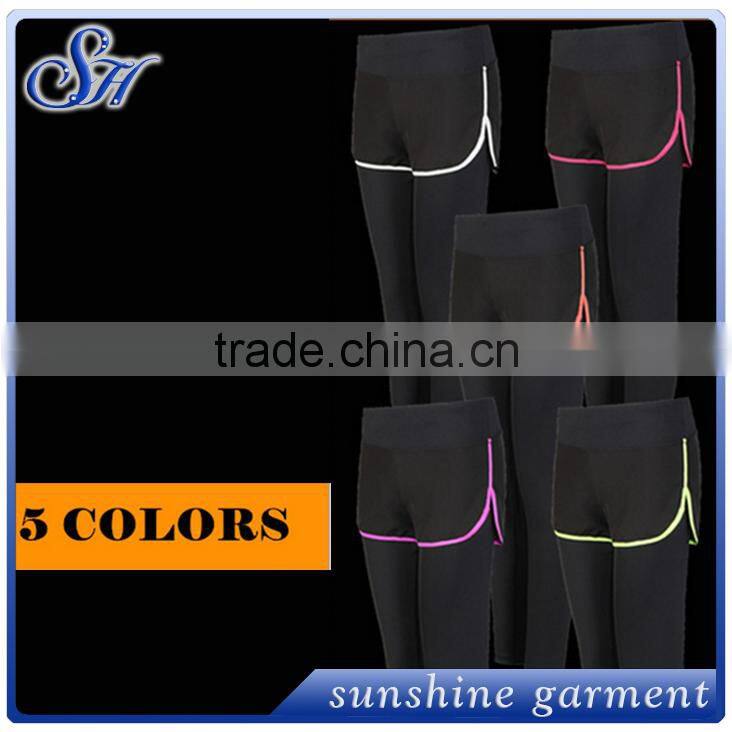 2017 Latest design running fitness False two-piece pants