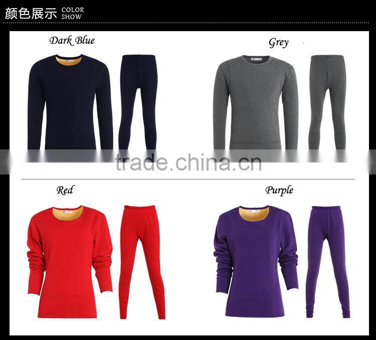 Top Brand High Quality Winter Warm Wool Thermal Underwear Set Men And Ladies Long Johns