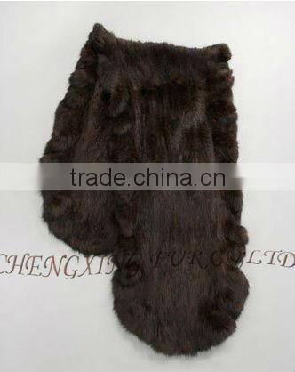 CX-B-51 China Suppliers Knitted Mink Fur Stole/ Fashion Fur Shawl