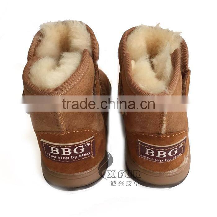 CX-SHOES-03 Cheap Genuine Sheared Sheep Skin Shoes For Babies
