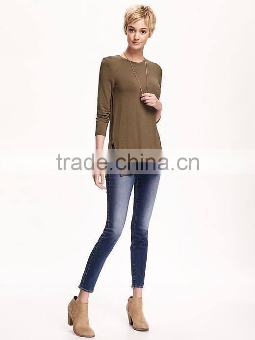 Fashion Relaxed Long and Lean Tunic Oversize Jersey Tee for Women