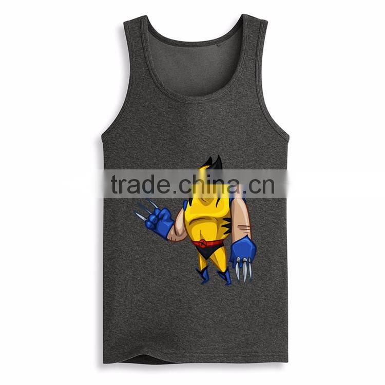 Fashion Latest Design Print Bulk Mens Sleeveless Tank Top Tee White T-shirts