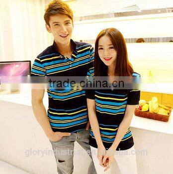 2015 short sleeve mens polo collar striped t shirt